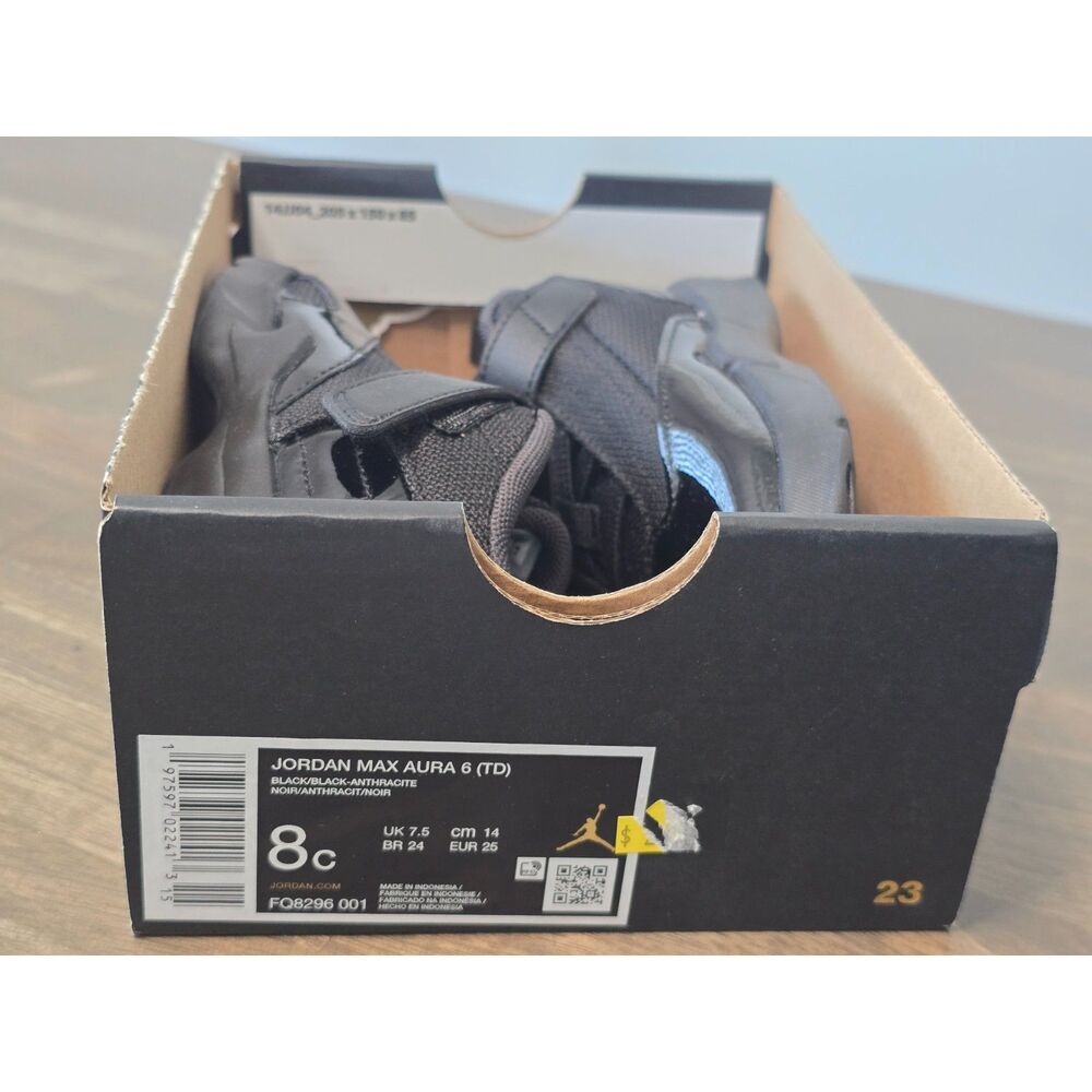 Nike Jordan Max Aura 6 (TD) Black/Anthracite Size 8C
